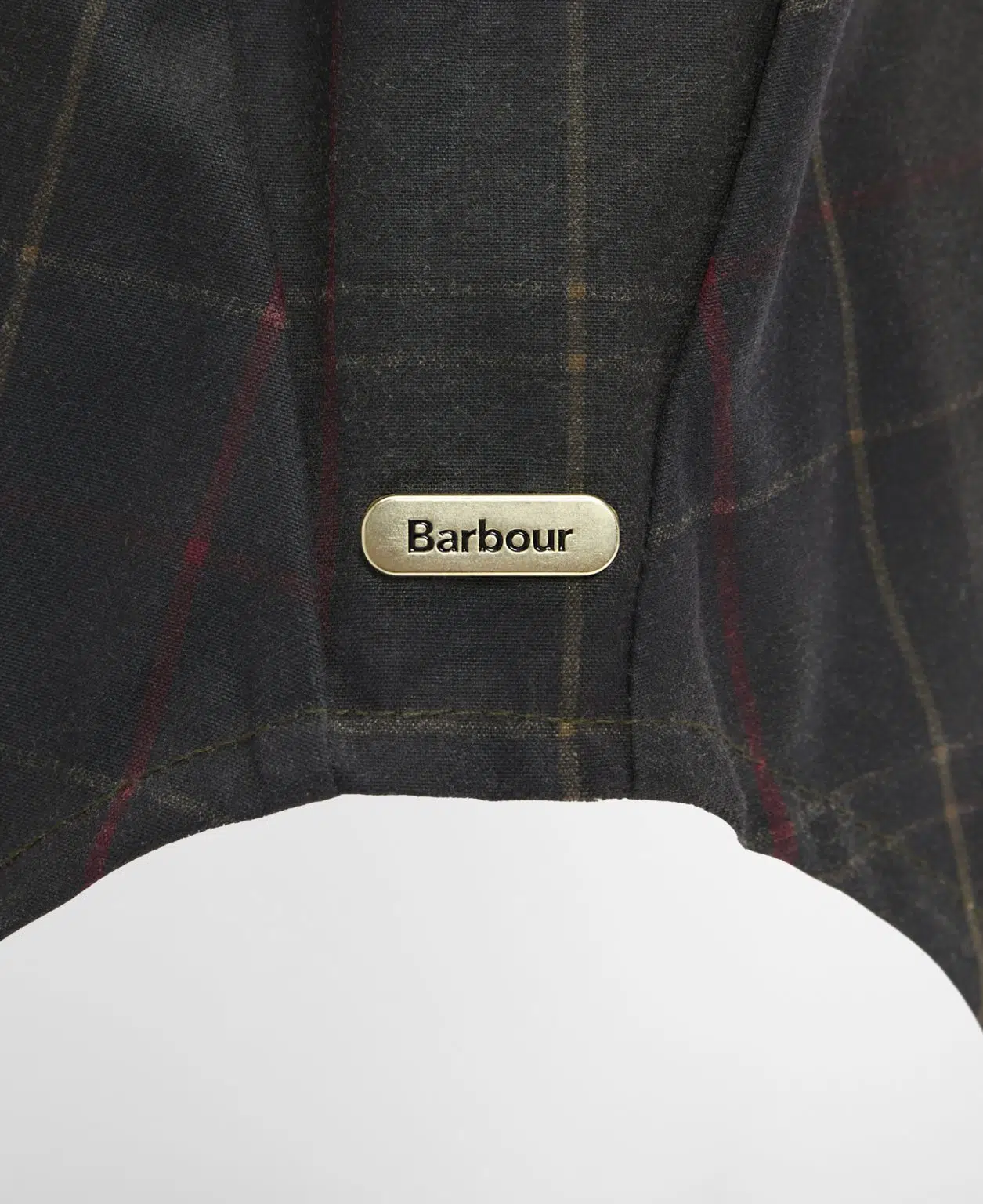 Foulard en coton huilé Arlene Barbour Femme à motif tartan, avec extrémités à nouer sous le menton