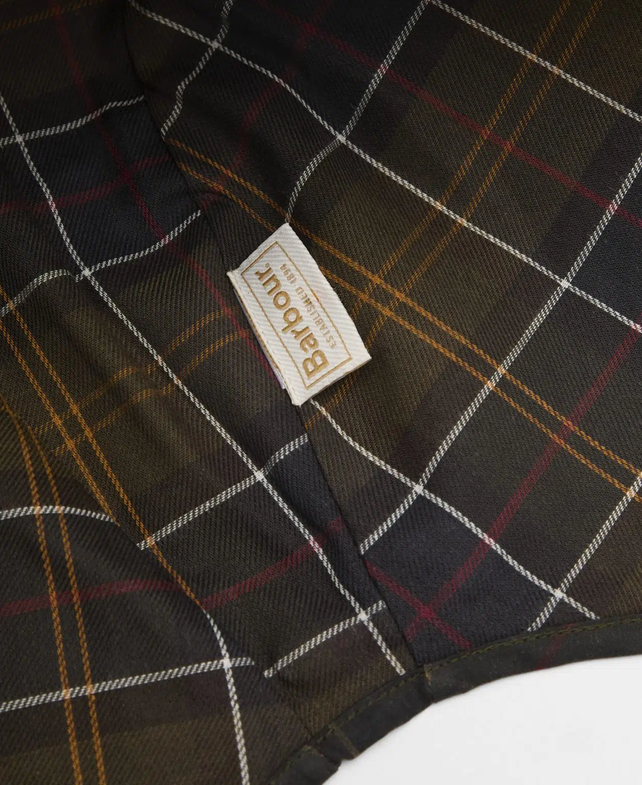 Foulard en coton huilé Arlene Barbour Femme à motif tartan, avec extrémités à nouer sous le menton