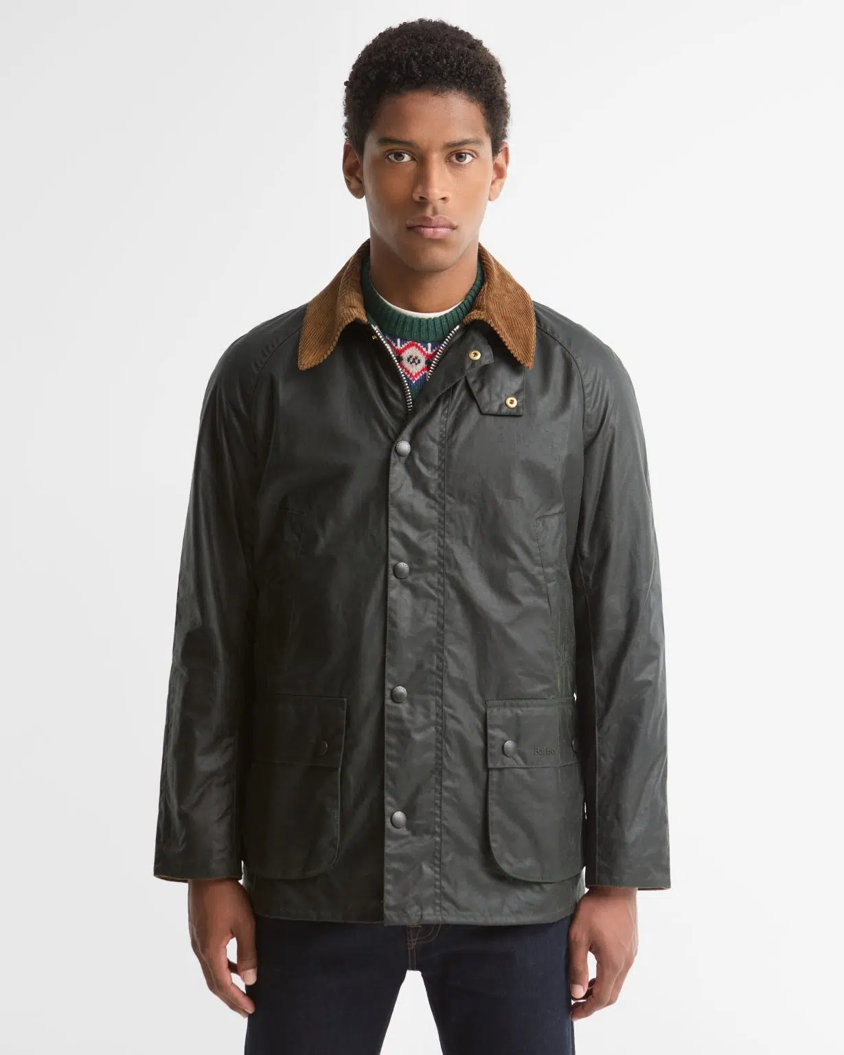 Veste huilée Festive Ashby Barbour pour homme en coton ciré avec col en velours côtelé