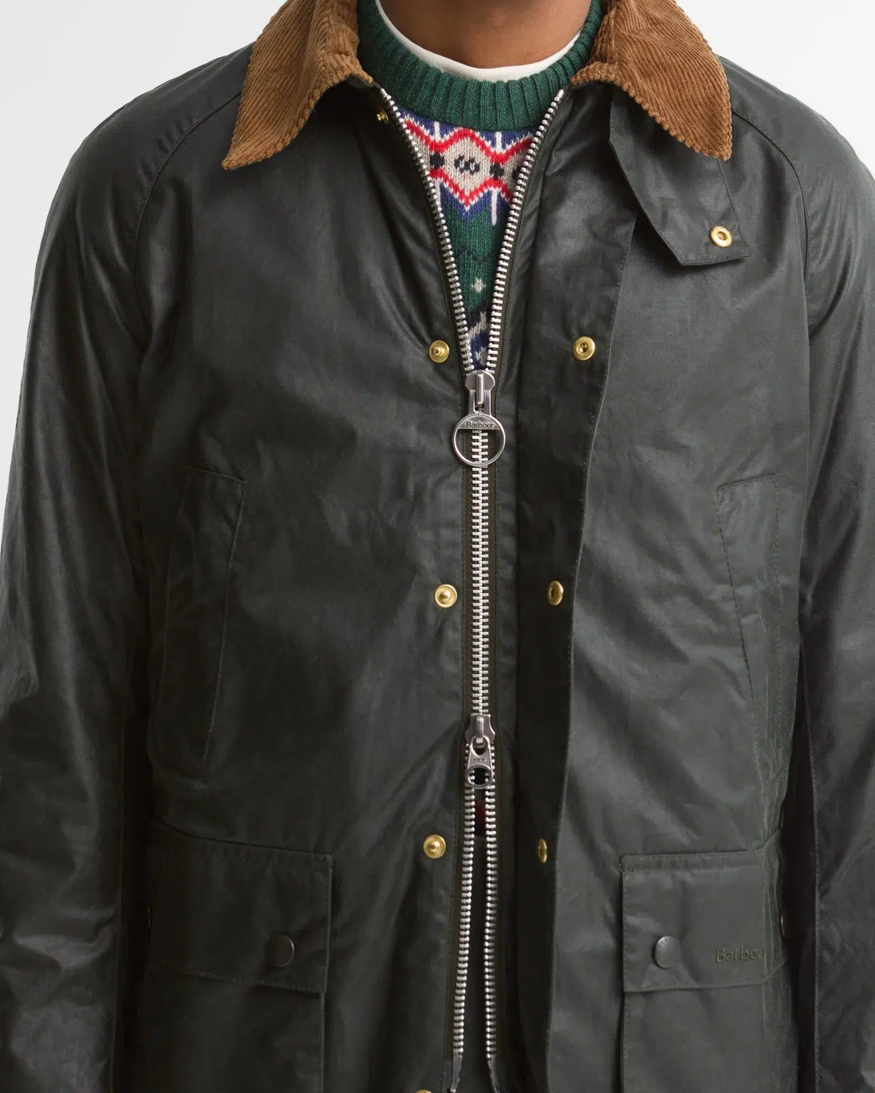 Veste huilée Festive Ashby Barbour pour homme en coton ciré avec col en velours côtelé