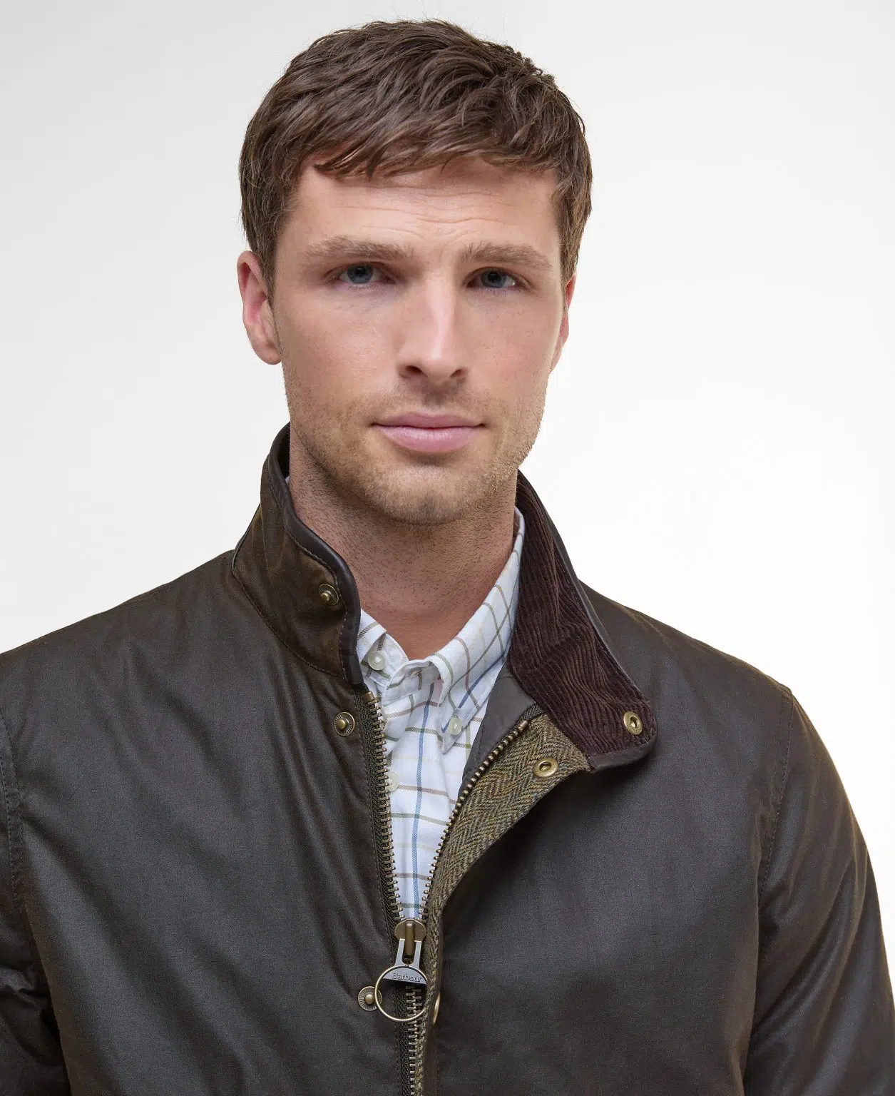 Veste huilée Barbour Hereford pour homme en coton ciré avec col en velours côtelé