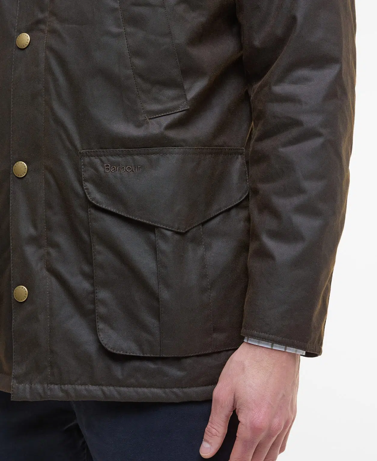Veste huilée Barbour Hereford pour homme en coton ciré avec col en velours côtelé