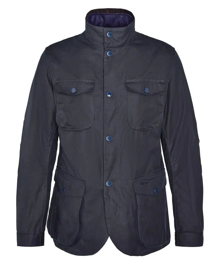 Veste Barbour Ogston pour homme en coton huilé avec gilet matelassé intégré, col en velours côtelé et poches avant.
