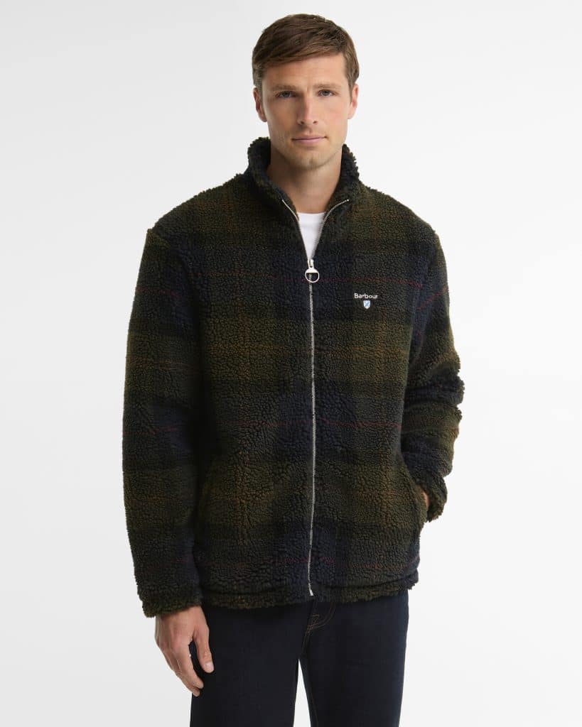 Veste polaire Barbour pour homme en polaire sherpa jacquard à motif tartan