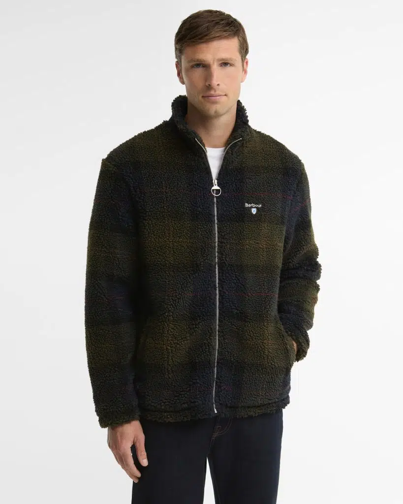 Veste polaire Barbour pour homme en polaire sherpa jacquard à motif tartan