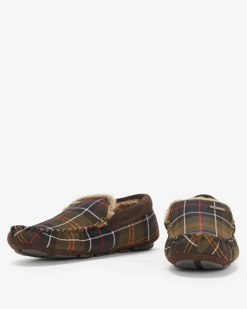 Chaussons Barbour Monty homme en daim avec doublure en fausse fourrure