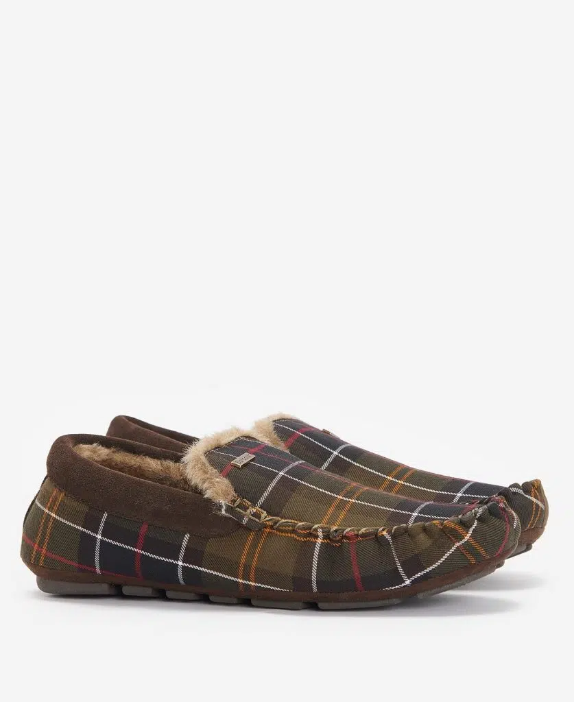 Chaussons Barbour Monty homme en daim avec doublure en fausse fourrure